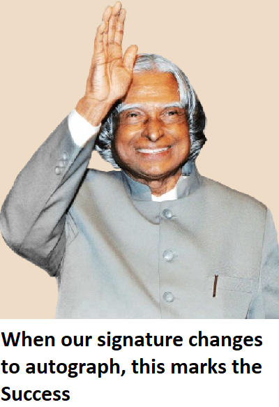 abdul kalam signature to autograph quote success