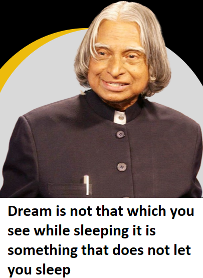 apj abdul kalam quotes on make dream come true success