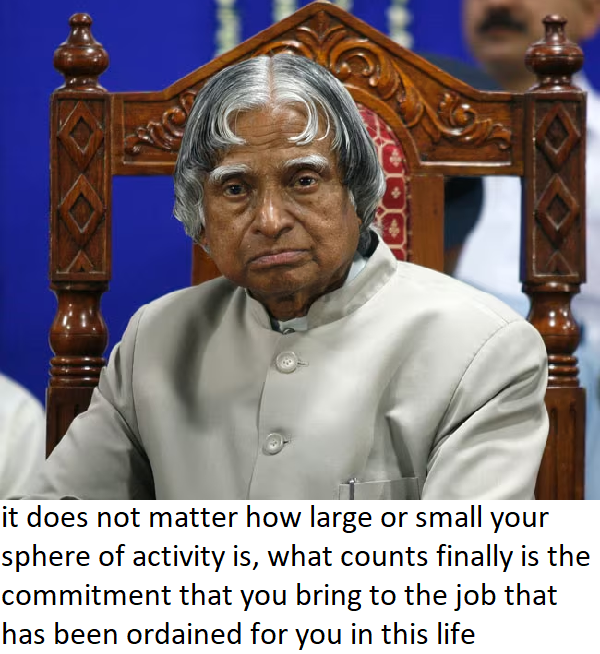 dr apj abdul kalam quotes on job work life commitment