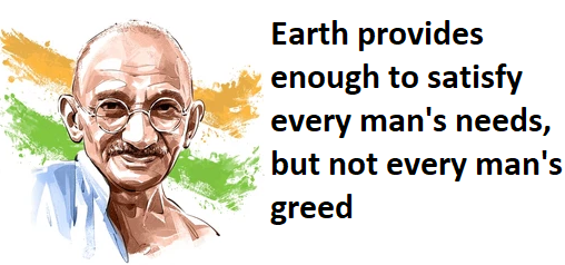 gandhi ji quote on saving earth recourses and not asting them