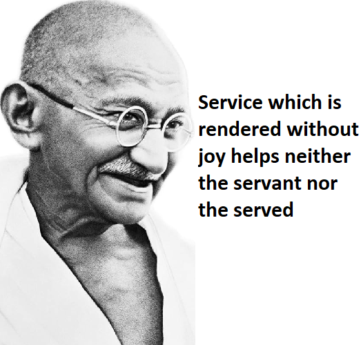 gandhi ji quote on service done with joy and selflessness