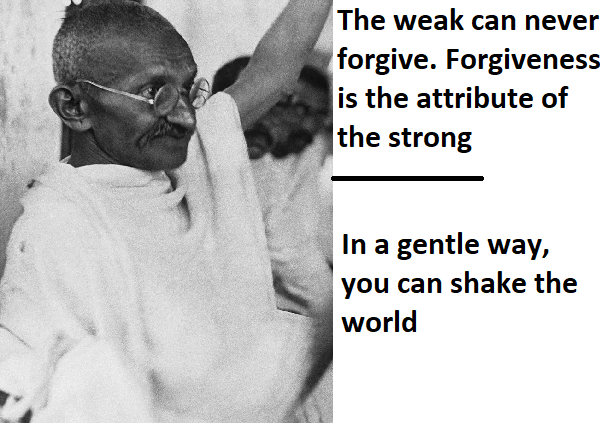 mk gandhi quotes on weakness strength being gentle and non violence