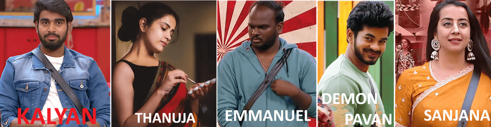 BIG BOSS 9 TELUGU TOP 5 CONTESTANTS PIC